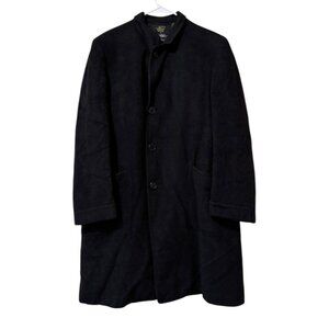 Kuppenheimer Ingloom Black Gray 100% Cashmere Men's Trench Coat Measured Vintage